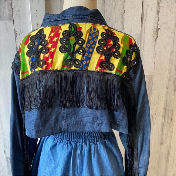 Up cycled denim blouse size large - Picture 3 of 5